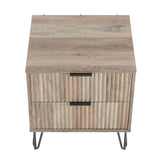 2-Piece DUMBO Standard 3-Drawer Dresser and DUMBO 2.0 Nightstand in Rustic Grey 2-DB02-GY Manhattan Comfort