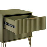 2-Piece DUMBO Standard 3-Drawer Dresser and DUMBO 2.0 Nightstand in Olive Green 2-DB02-OG Manhattan Comfort