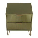 2-Piece DUMBO Standard 3-Drawer Dresser and DUMBO 2.0 Nightstand in Olive Green 2-DB02-OG Manhattan Comfort