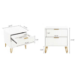 2-Piece DUMBO Standard 3-Drawer Dresser and DUMBO 2.0 Nightstand in White 2-DB02-WH Manhattan Comfort