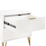 2-Piece DUMBO Standard 3-Drawer Dresser and DUMBO 2.0 Nightstand in White 2-DB02-WH Manhattan Comfort