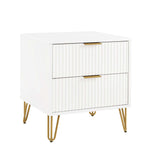 2-Piece DUMBO Standard 3-Drawer Dresser and DUMBO 2.0 Nightstand in White 2-DB02-WH Manhattan Comfort