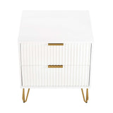 2-Piece DUMBO Standard 3-Drawer Dresser and DUMBO 2.0 Nightstand in White 2-DB02-WH Manhattan Comfort