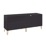 2-Piece DUMBO  5-Drawer Tall Dresser and DUMBO 6-Drawer Double Low Dresser in Black 2-DB03-BK Manhattan Comfort