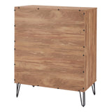 2-Piece DUMBO  5-Drawer Tall Dresser and DUMBO 6-Drawer Double Low Dresser in Golden Brown 2-DB03-GB Manhattan Comfort