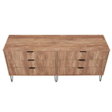 2-Piece DUMBO  5-Drawer Tall Dresser and DUMBO 6-Drawer Double Low Dresser in Golden Brown 2-DB03-GB Manhattan Comfort