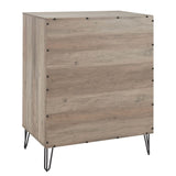 2-Piece DUMBO  5-Drawer Tall Dresser and DUMBO 6-Drawer Double Low Dresser in Rustic Grey 2-DB03-GY Manhattan Comfort