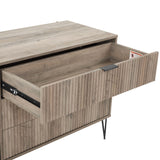 2-Piece DUMBO  5-Drawer Tall Dresser and DUMBO 6-Drawer Double Low Dresser in Rustic Grey 2-DB03-GY Manhattan Comfort