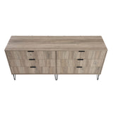 2-Piece DUMBO  5-Drawer Tall Dresser and DUMBO 6-Drawer Double Low Dresser in Rustic Grey 2-DB03-GY Manhattan Comfort