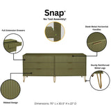 2-Piece DUMBO  5-Drawer Tall Dresser and DUMBO 6-Drawer Double Low Dresser in Olive Green 2-DB03-OG Manhattan Comfort