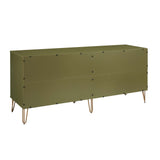 2-Piece DUMBO  5-Drawer Tall Dresser and DUMBO 6-Drawer Double Low Dresser in Olive Green 2-DB03-OG Manhattan Comfort