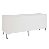 2-Piece DUMBO  5-Drawer Tall Dresser and DUMBO 6-Drawer Double Low Dresser in White and Grey 2-DB03-WG Manhattan Comfort