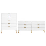 2-Piece DUMBO  5-Drawer Tall Dresser and DUMBO 6-Drawer Double Low Dresser