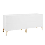 2-Piece DUMBO  5-Drawer Tall Dresser and DUMBO 6-Drawer Double Low Dresser in White 2-DB03-WH Manhattan Comfort