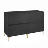 2-Piece DUMBO  5-Drawer Tall Dresser and DUMBO 10-Drawer Double Tall Dresser in Black 2-DB04-BK Manhattan Comfort