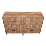 2-Piece DUMBO  5-Drawer Tall Dresser and DUMBO 10-Drawer Double Tall Dresser in Golden Brown 2-DB04-GB Manhattan Comfort