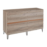 2-Piece DUMBO  5-Drawer Tall Dresser and DUMBO 10-Drawer Double Tall Dresser in Rustic Grey 2-DB04-GY Manhattan Comfort