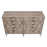 2-Piece DUMBO  5-Drawer Tall Dresser and DUMBO 10-Drawer Double Tall Dresser in Rustic Grey 2-DB04-GY Manhattan Comfort