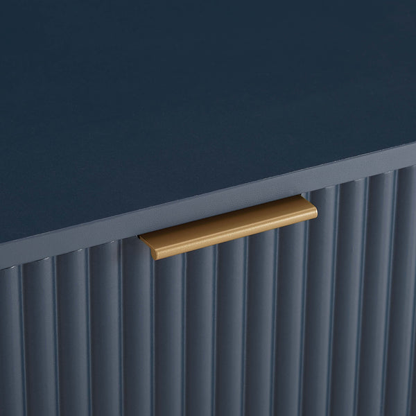 2-Piece DUMBO  5-Drawer Tall Dresser and DUMBO 10-Drawer Double Tall Dresser in Midnight Blue 2-DB04-MB Manhattan Comfort