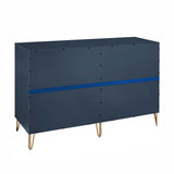 2-Piece DUMBO  5-Drawer Tall Dresser and DUMBO 10-Drawer Double Tall Dresser in Midnight Blue 2-DB04-MB Manhattan Comfort