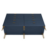 2-Piece DUMBO  5-Drawer Tall Dresser and DUMBO 10-Drawer Double Tall Dresser in Midnight Blue 2-DB04-MB Manhattan Comfort