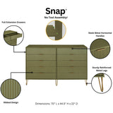 2-Piece DUMBO  5-Drawer Tall Dresser and DUMBO 10-Drawer Double Tall Dresser in Olive Green 2-DB04-OG Manhattan Comfort