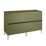 2-Piece DUMBO  5-Drawer Tall Dresser and DUMBO 10-Drawer Double Tall Dresser in Olive Green 2-DB04-OG Manhattan Comfort