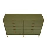 2-Piece DUMBO  5-Drawer Tall Dresser and DUMBO 10-Drawer Double Tall Dresser in Olive Green 2-DB04-OG Manhattan Comfort