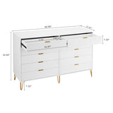 2-Piece DUMBO  5-Drawer Tall Dresser and DUMBO 10-Drawer Double Tall Dresser in White 2-DB04-WH Manhattan Comfort