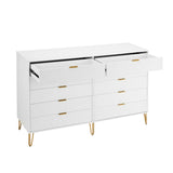 2-Piece DUMBO  5-Drawer Tall Dresser and DUMBO 10-Drawer Double Tall Dresser in White 2-DB04-WH Manhattan Comfort