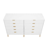 2-Piece DUMBO  5-Drawer Tall Dresser and DUMBO 10-Drawer Double Tall Dresser in White 2-DB04-WH Manhattan Comfort