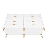 2-Piece DUMBO  5-Drawer Tall Dresser and DUMBO 10-Drawer Double Tall Dresser in White 2-DB04-WH Manhattan Comfort