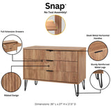 2-Piece DUMBO  5-Drawer Tall Dresser and DUMBO 3-Drawer Standard Dresser in Golden Brown 2-DB05-GB Manhattan Comfort