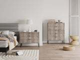 2-Piece DUMBO  5-Drawer Tall Dresser and DUMBO 3-Drawer Standard Dresser in Rustic Grey 2-DB05-GY Manhattan Comfort