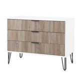 2-Piece DUMBO  5-Drawer Tall Dresser and DUMBO 3-Drawer Standard Dresser in White and Grey 2-DB05-WG Manhattan Comfort