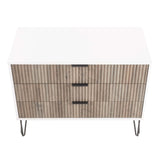 2-Piece DUMBO  5-Drawer Tall Dresser and DUMBO 3-Drawer Standard Dresser in White and Grey 2-DB05-WG Manhattan Comfort