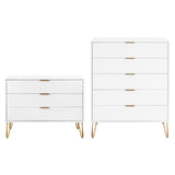 2-Piece DUMBO  5-Drawer Tall Dresser and DUMBO 3-Drawer Standard Dresser