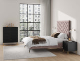 2-Piece DUMBO  5-Drawer Tall Dresser and DUMBO Nightstand 2.0 in Black 2-DB06-BK Manhattan Comfort