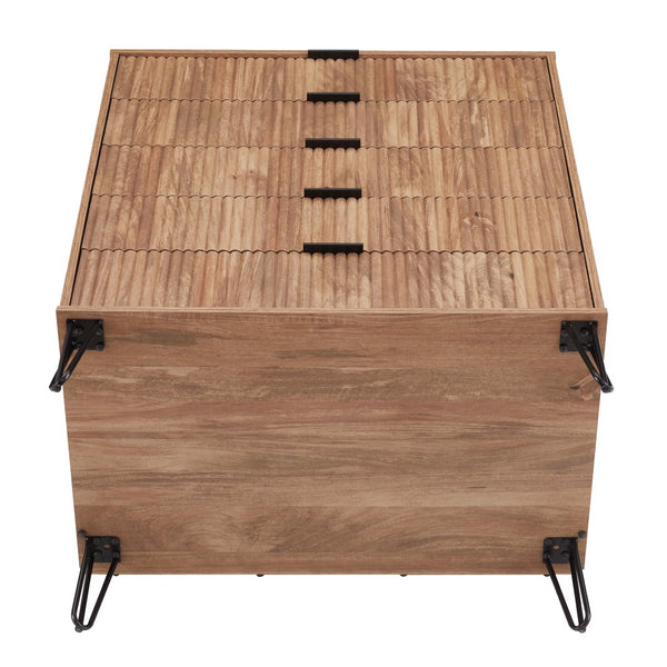 2-Piece DUMBO  5-Drawer Tall Dresser and DUMBO Nightstand 2.0 in Golden Brown 2-DB06-GB Manhattan Comfort