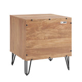 2-Piece DUMBO  5-Drawer Tall Dresser and DUMBO Nightstand 2.0 in Golden Brown 2-DB06-GB Manhattan Comfort