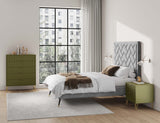 2-Piece DUMBO  5-Drawer Tall Dresser and DUMBO Nightstand 2.0 in Olive Green 2-DB06-OG Manhattan Comfort