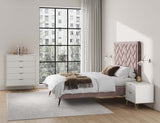 2-Piece DUMBO  5-Drawer Tall Dresser and DUMBO Nightstand 2.0 in White 2-DB06-WH Manhattan Comfort