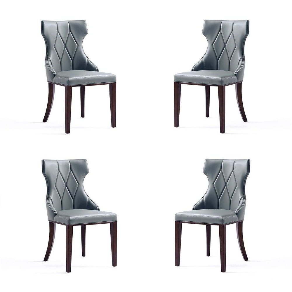 Manhattan Comfort Reine Traditional Dining Chairs - Set of 4 Pebble Grey 2-DC007-PE