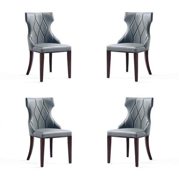 Manhattan Comfort Reine Traditional Dining Chairs - Set of 4 Pebble Grey 2-DC007-PE