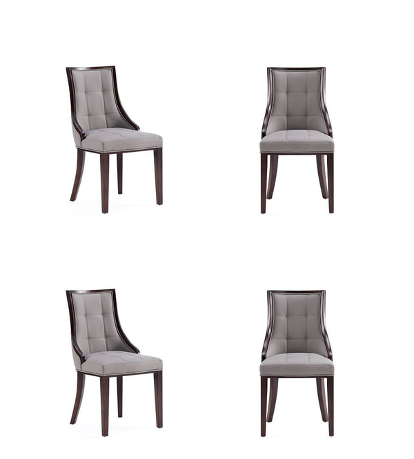 Manhattan Comfort Fifth Avenue Traditional Dining Chair - Set of 4 Grey 2-DC008-GY