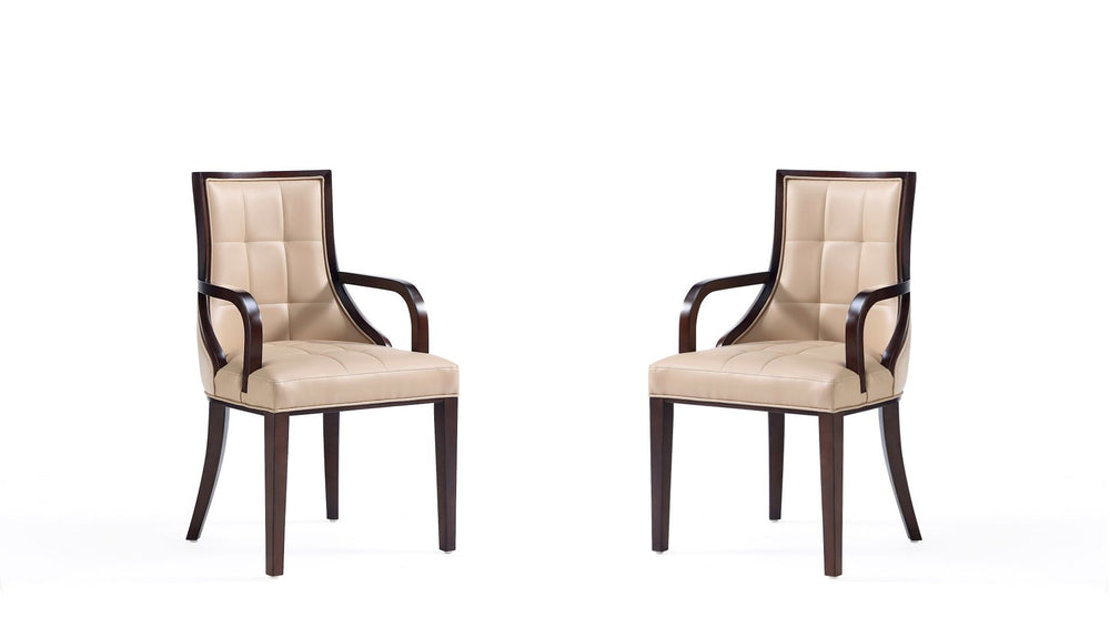 Manhattan Comfort Fifth Avenue Traditional Dining Armchair- Set of 2 Tan 2-DC008AR-TN