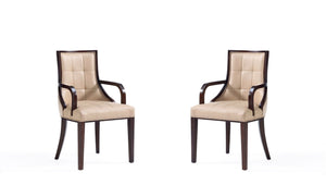 Manhattan Comfort Fifth Avenue Traditional Dining Armchair- Set of 2 Tan 2-DC008AR-TN