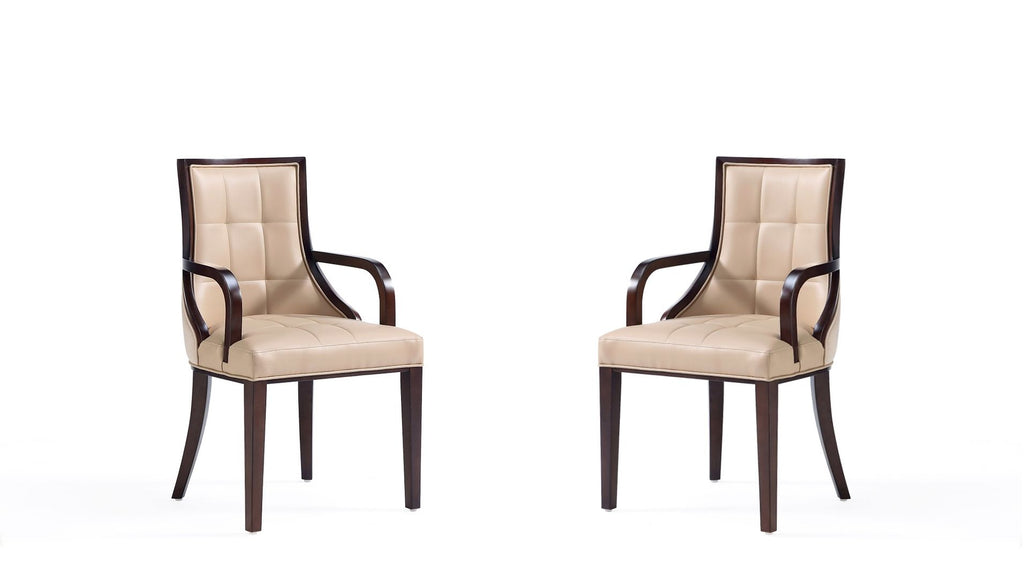 Manhattan Comfort Fifth Avenue Traditional Dining Armchair- Set of 2 Tan 2-DC008AR-TN