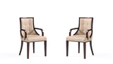 Manhattan Comfort Fifth Avenue Traditional Dining Armchair- Set of 2 Tan 2-DC008AR-TN