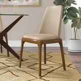 Manhattan Comfort Courding Modern Dining Chair (Set of 2) Tan and Walnut 2-DC009-TN